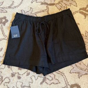 GAP Women's Black Drawstring Linen Shorts